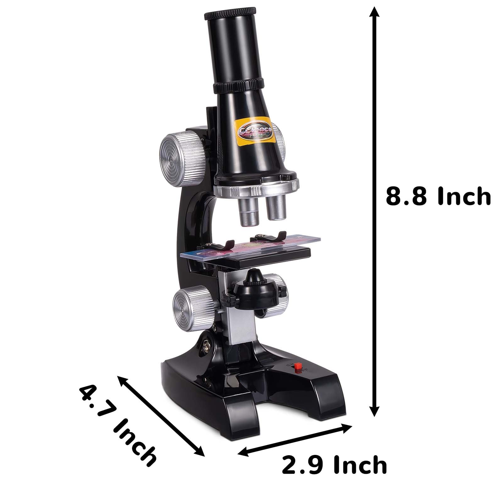Little World beginner microscope LED 400x view reveals structured samples during projects