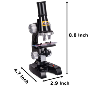 Little World beginner microscope LED 400x view reveals structured samples during projects