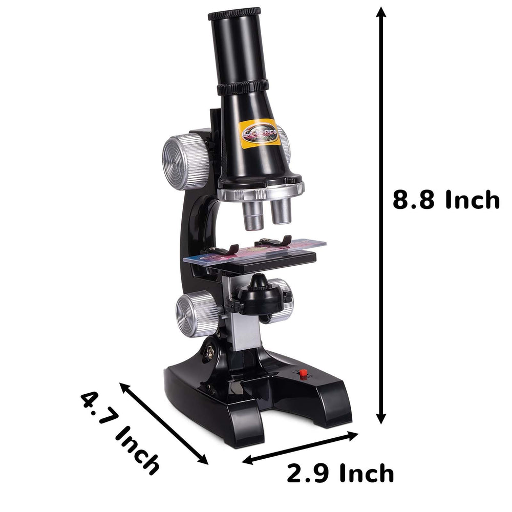 Little World beginner microscope LED 400x view reveals structured samples during projects