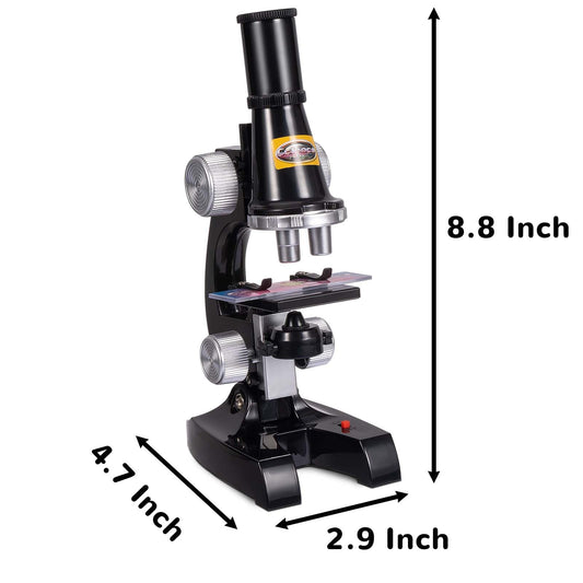 Little World beginner microscope LED 400x view reveals structured samples during projects