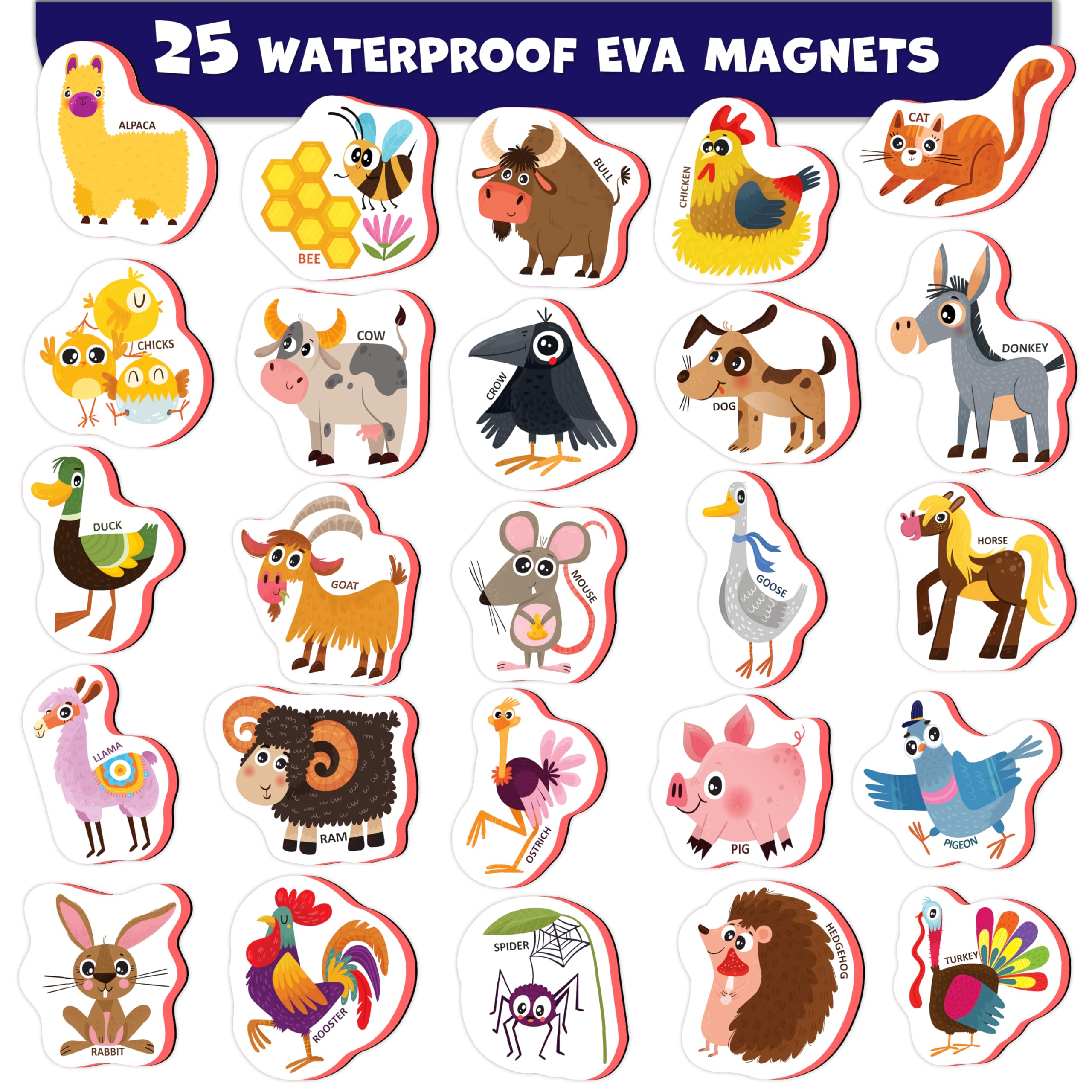 Little World chicken fridge magnet – colorful early learning magnet