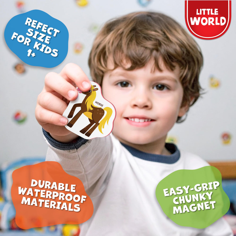 Little World goat fridge magnet – educational farm animal for ages 1+
