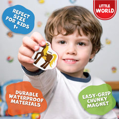 Little World goat fridge magnet – educational farm animal for ages 1+