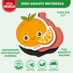 Little World carrot magnet: large, safe shape for early motor play.