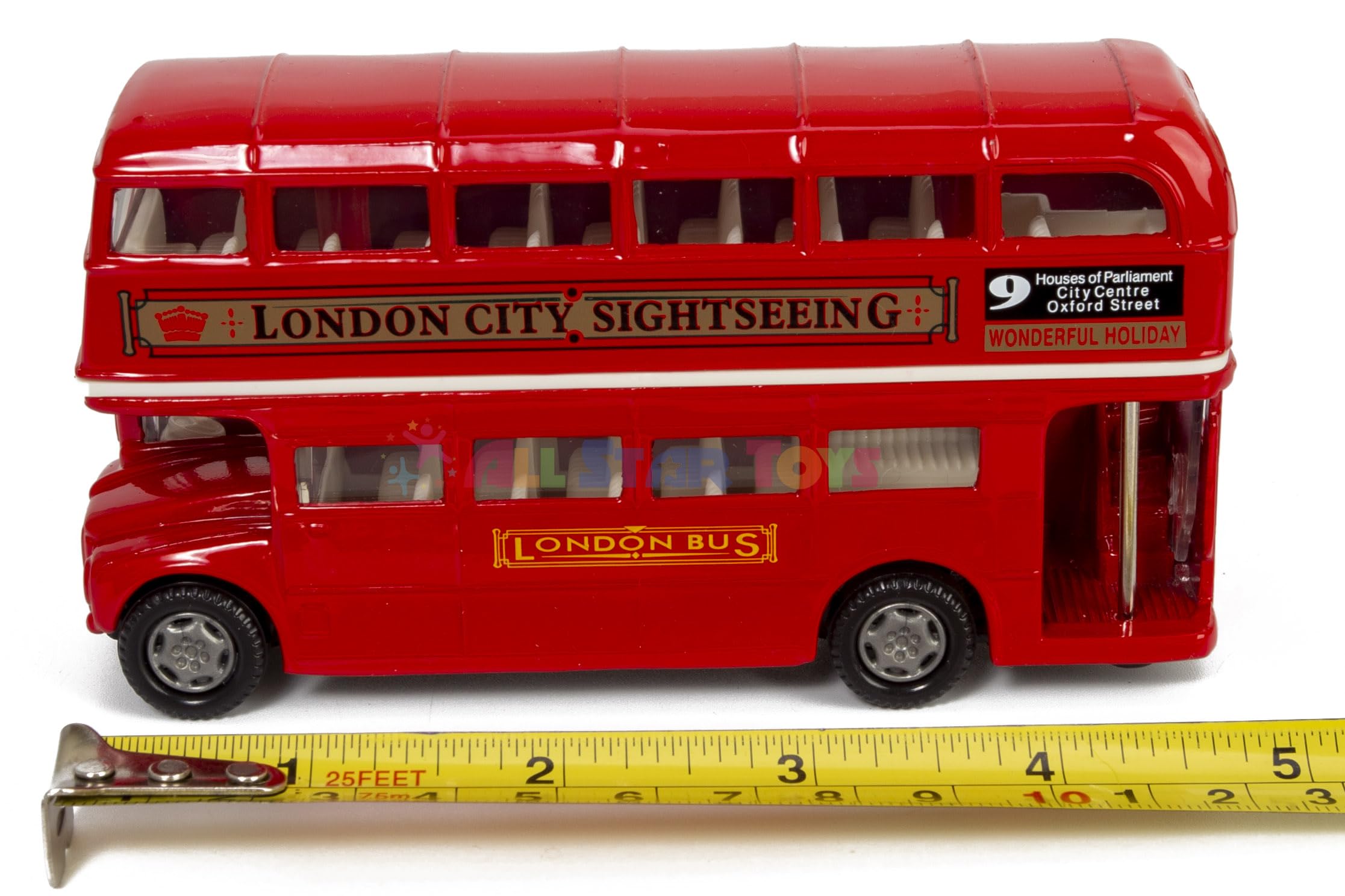 LittleBabyBum London Routemaster top view highlights roof details for display