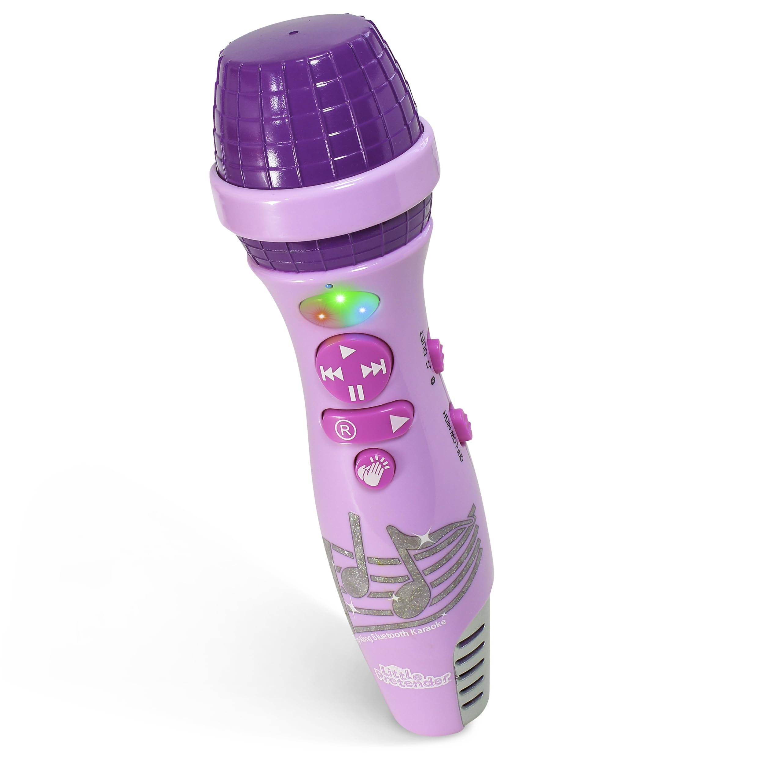 Little Pretender karaoke microphone with pink LED lights for kids' sing alongs