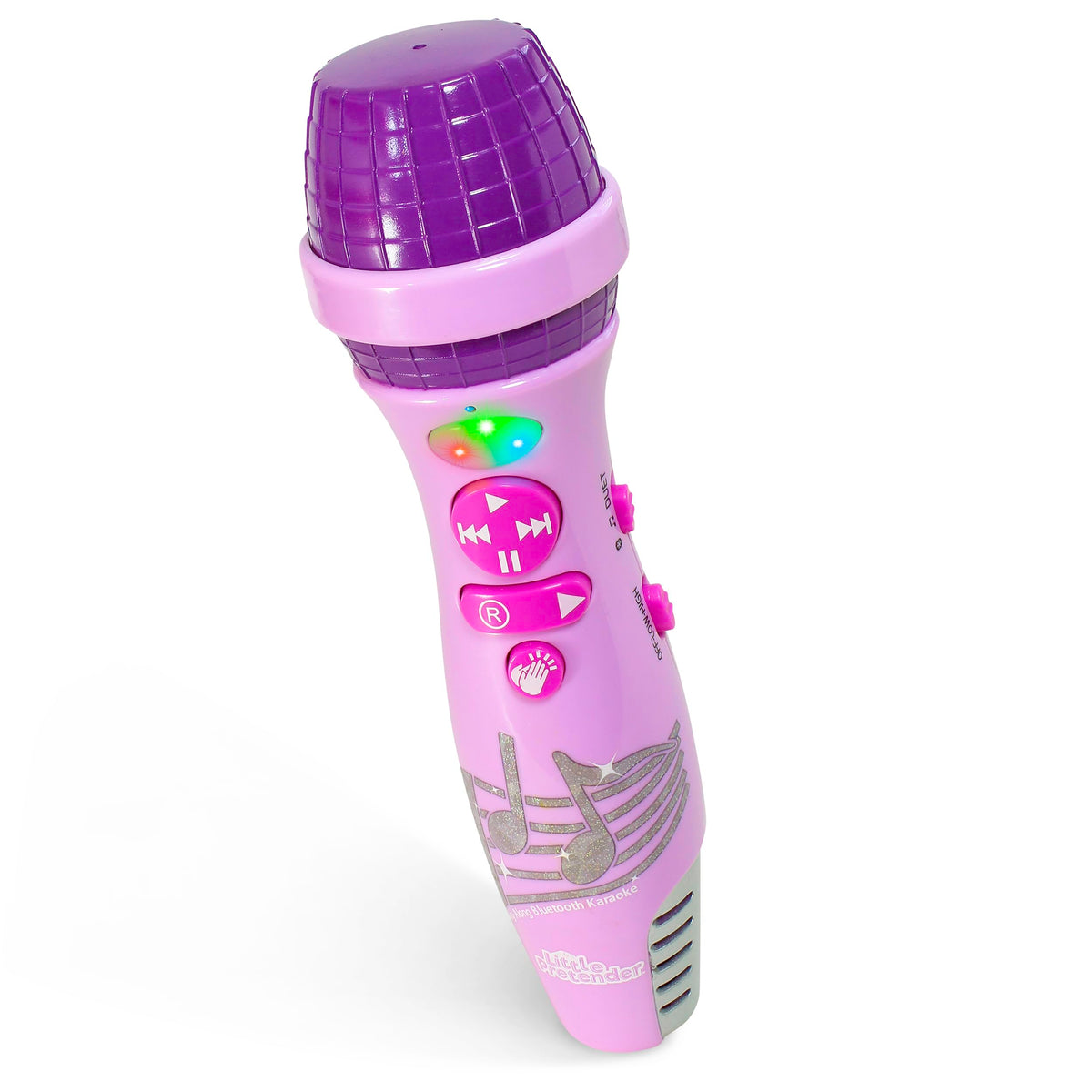 Little Pretender karaoke microphone with pink LED lights for kids' sing alongs