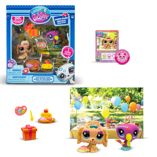 Littlest Pet Shop Garden Party two pets ready for imaginative play and display.