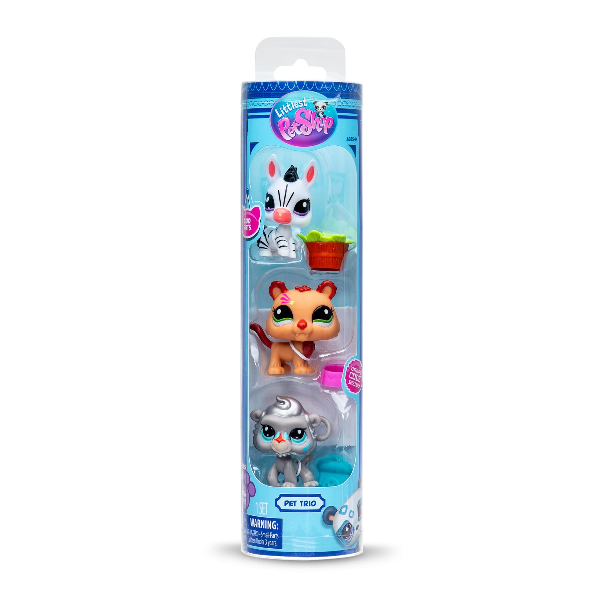Littlest Pet Shop Pack 3 zoo pets trio ready for playful adventures.