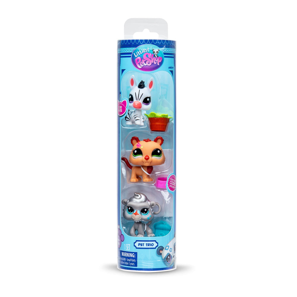 Littlest Pet Shop Pack 3 zoo pets trio ready for playful adventures.