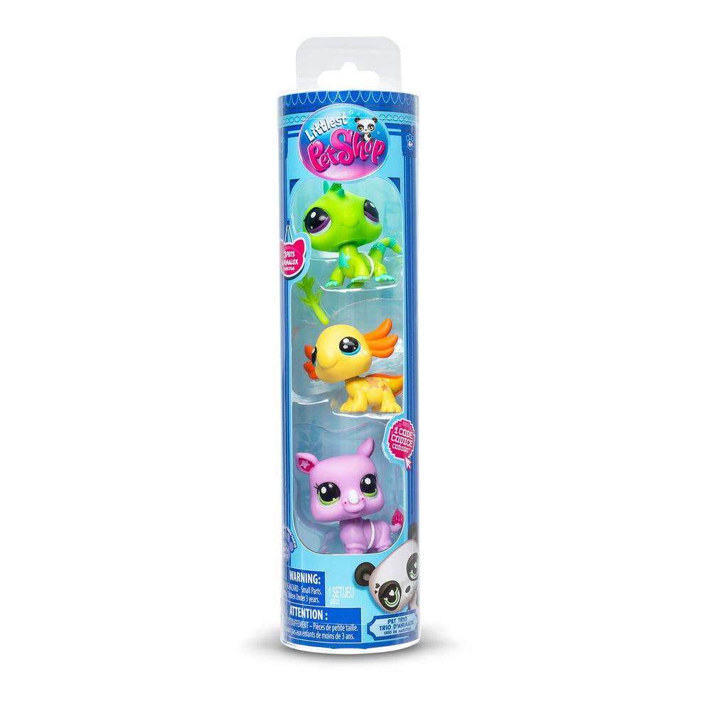 Littlest Pet Shop Iguana mini figure in Wild Vibes tube with colorful design for creative play.