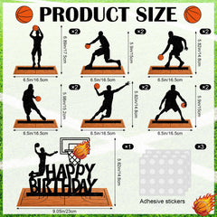 LIUBUJINGYING basketball centerpiece showcases dynamic poses for eye-catching sports party ambiance.