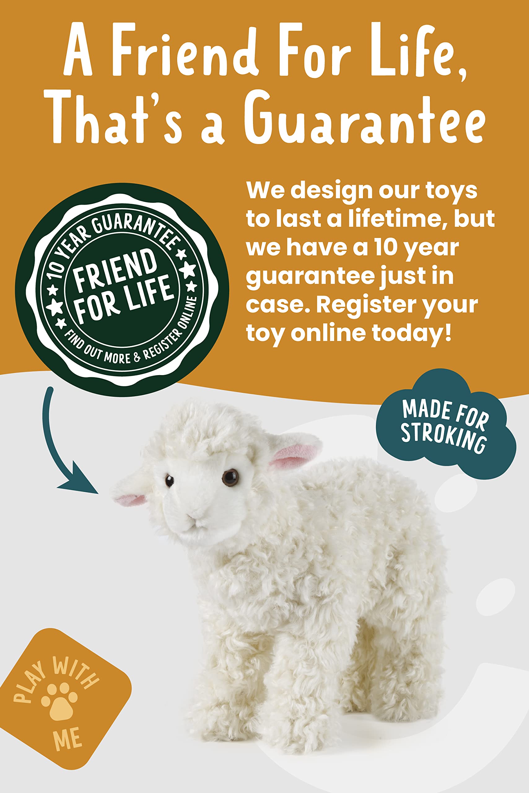 Living Nature Lamb cuddly companion for warm hugs and play.