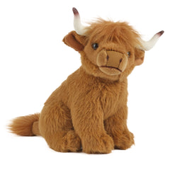 Living Nature Small Highland Cow plush, cuddly 6-inch companion for imaginative play.