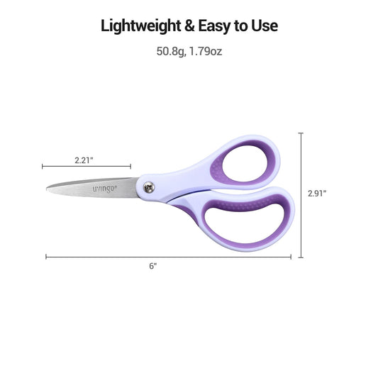 LIVINGO Kids Scissors blue handle enable easy, precise cuts for school projects