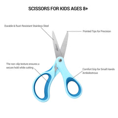 LIVINGO Kids Scissors pink handle promote safe, colorful crafts for kids