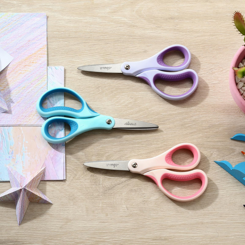LIVINGO Kids Scissors classroom-ready 3-pack supports classroom projects