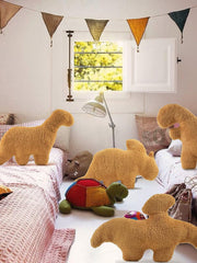 Lixzuch Dino Nugget Pillow Stegosaurus close-up, vibrant color for bright kid rooms.
