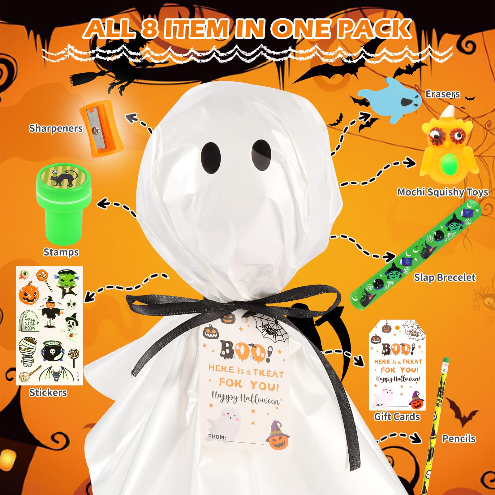 LiYiQ classroom gift bundle with pencils, erasers, stamps and stickers for engaging rewards