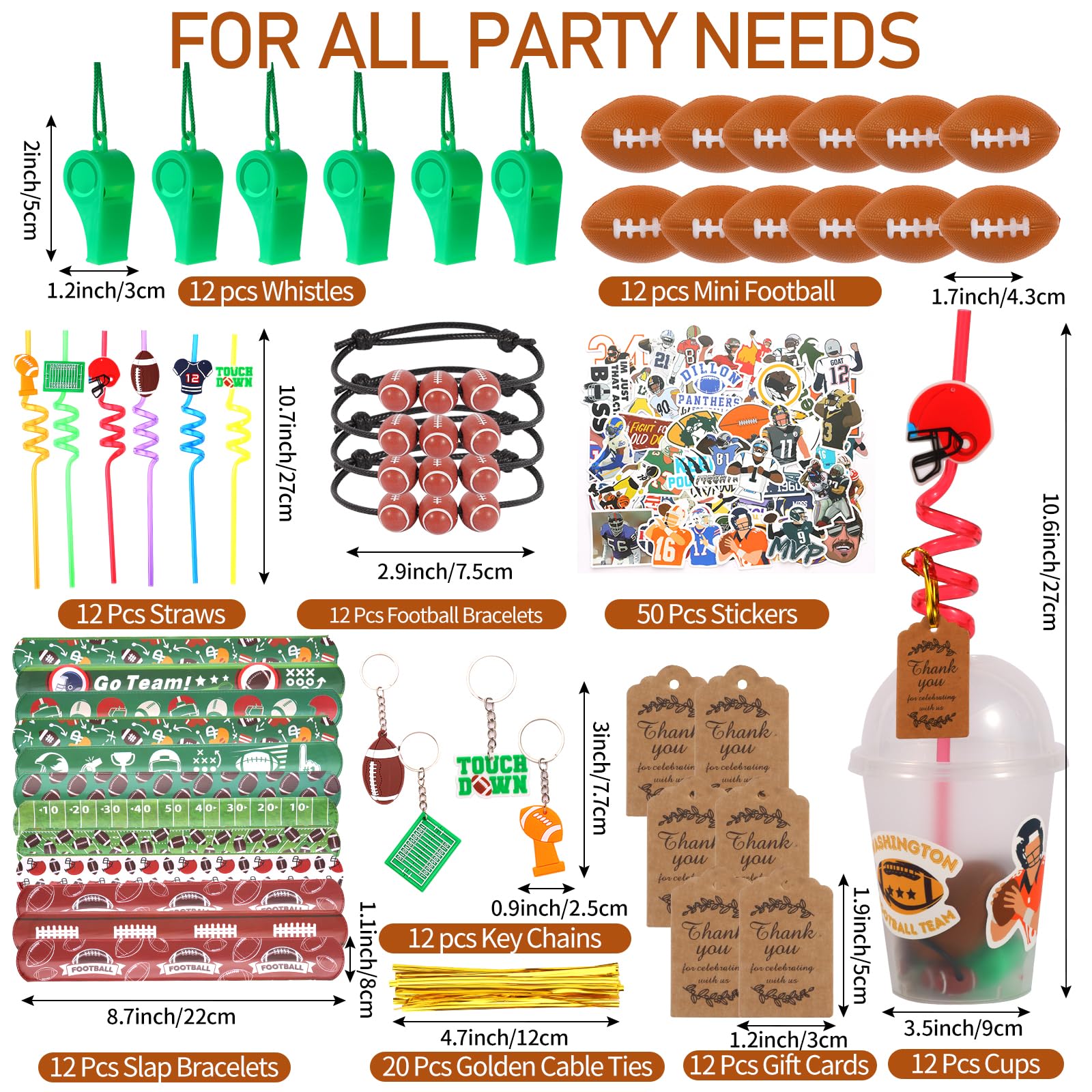LiYiQ football straws add themed flair and easy sipping at events.