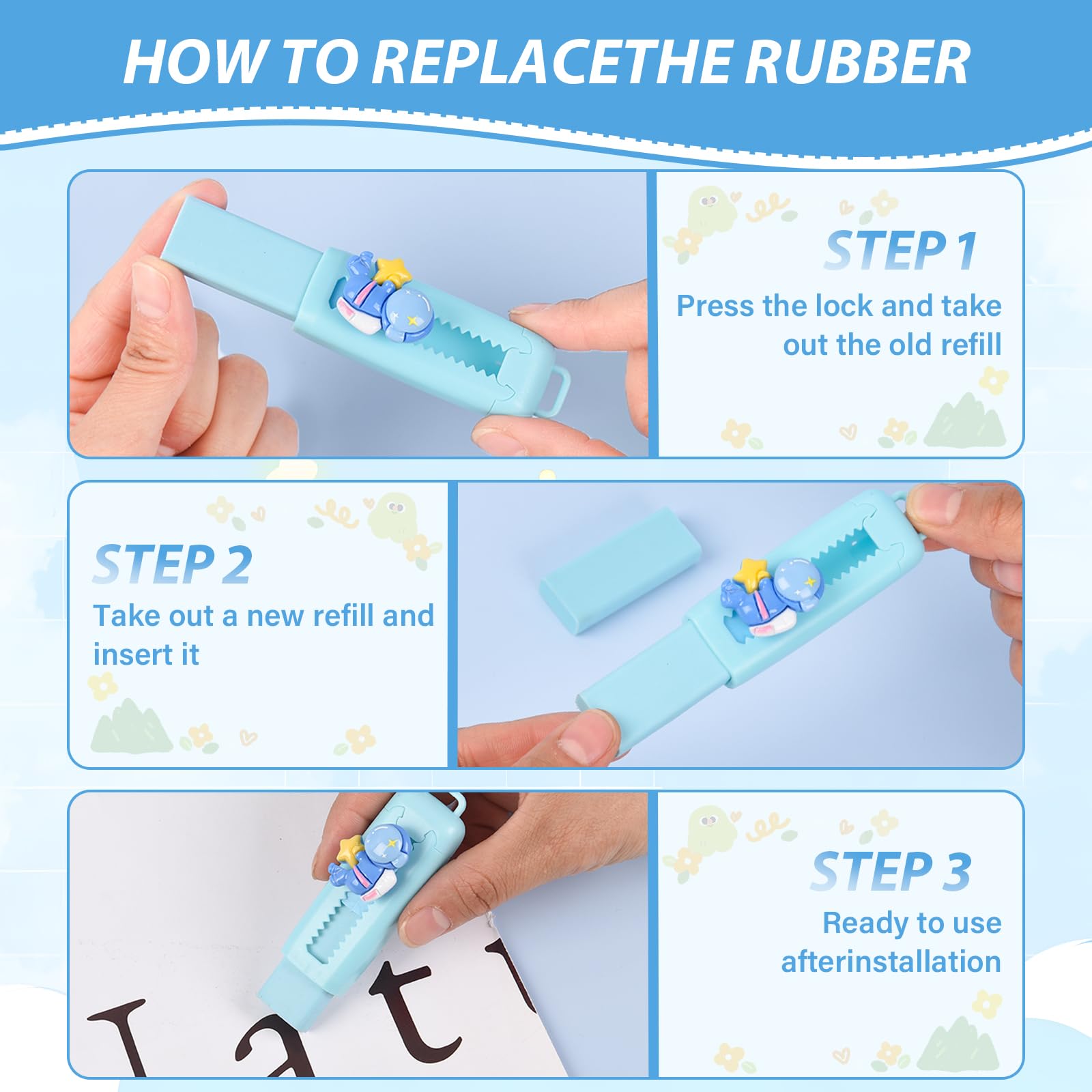 LiYiQ latex-free soft erasers clean marks without tearing paper and reduce debris.