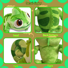 Lizard Plush is about 5 inches long and lightweight for on-the-go use.