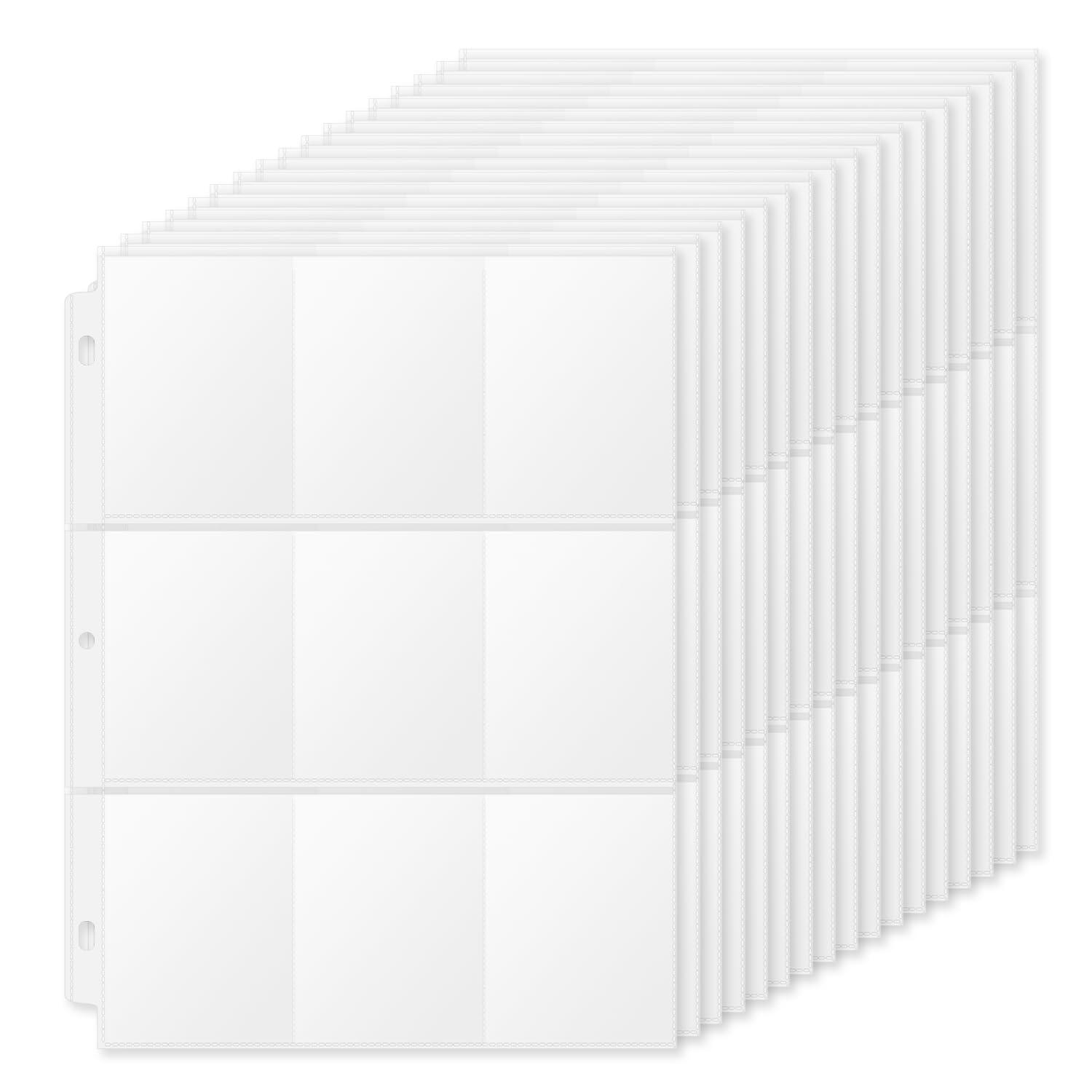 Lizuart 9-pocket card sleeves front view highlighting high-capacity storage for collections.