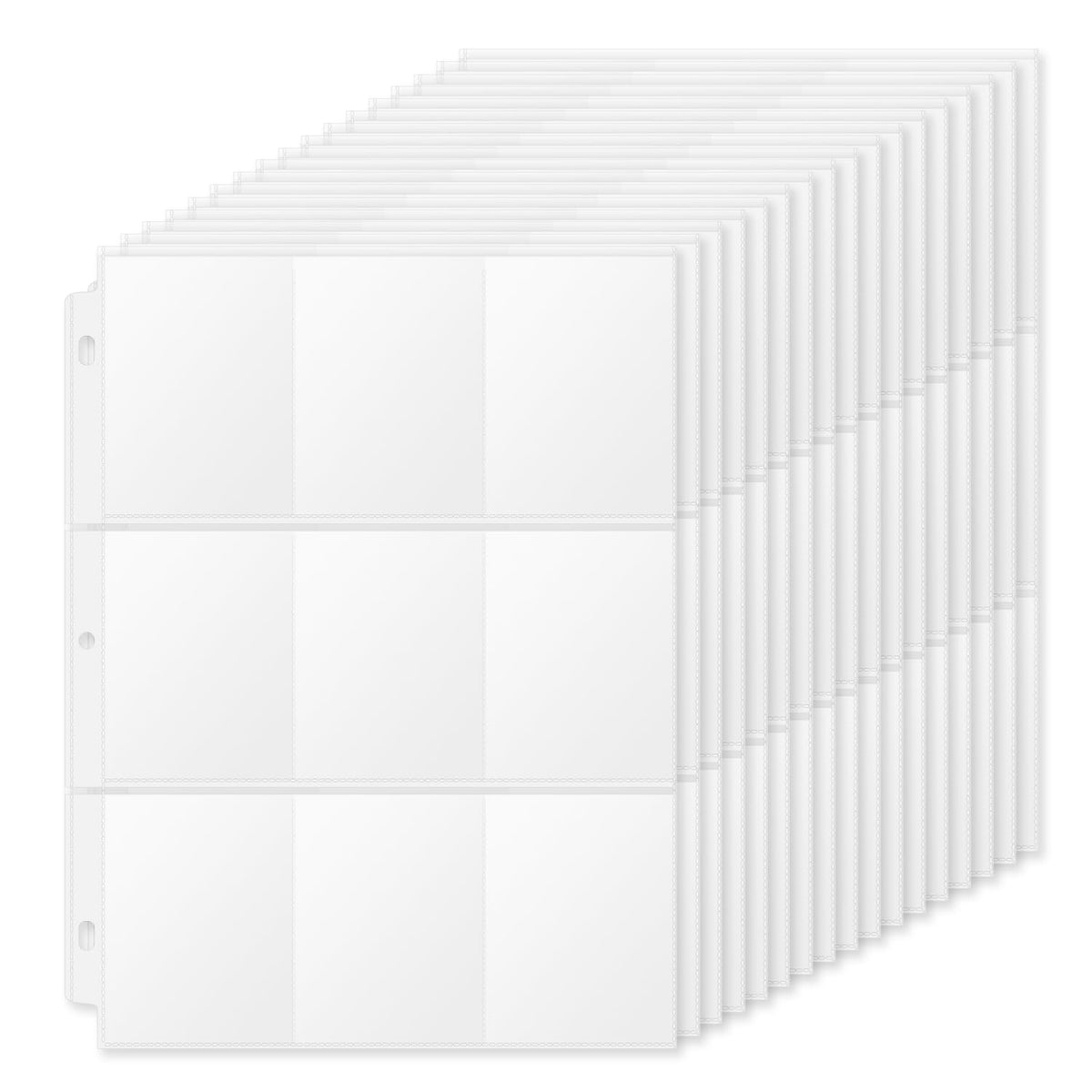Lizuart 9-pocket card sleeves front view highlighting high-capacity storage for collections.