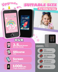 Lizzbey Unicorn Phone habit-tracker screen with themed wallpapers for routines.