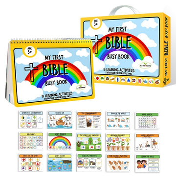 L.J. Products Bible Busy Book cover: engaging toddler Bible learning through tactile discovery.