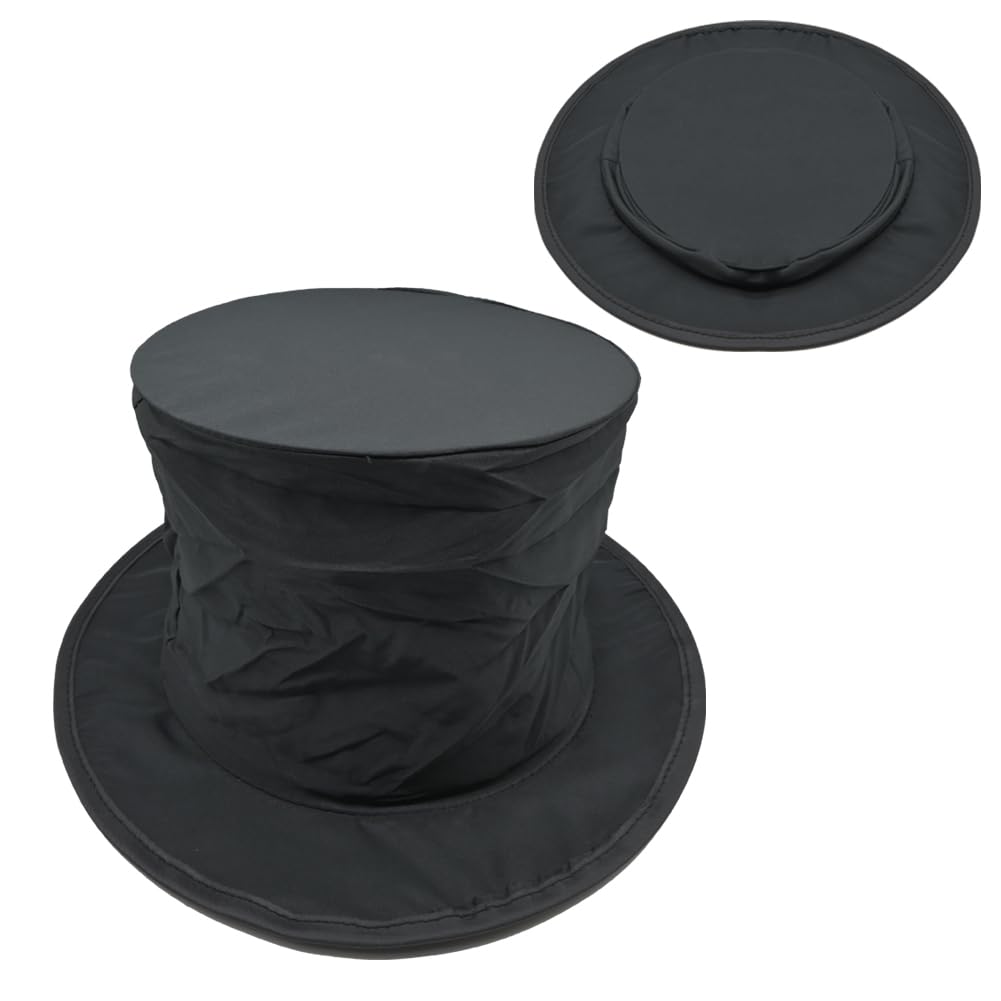 LJLHUIM black top hat folding demo during performance for misdirection and reveal