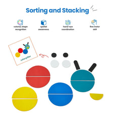 LiKee wooden shape pattern cards with 60 designs encourage color and shape recognition