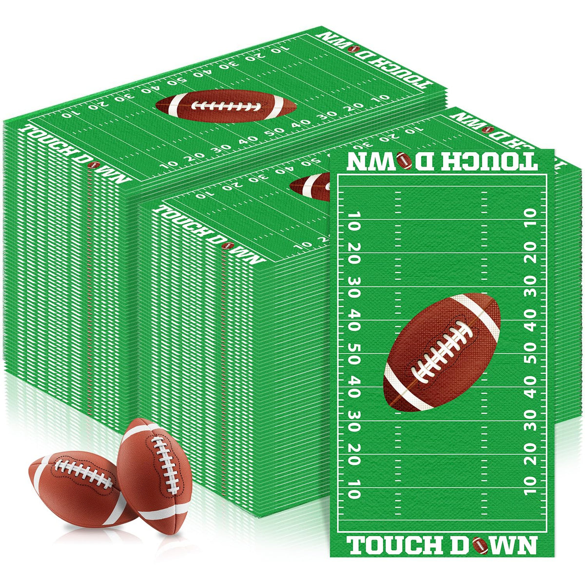 LKITMIUT football napkins pack-front view for festive game day setup.