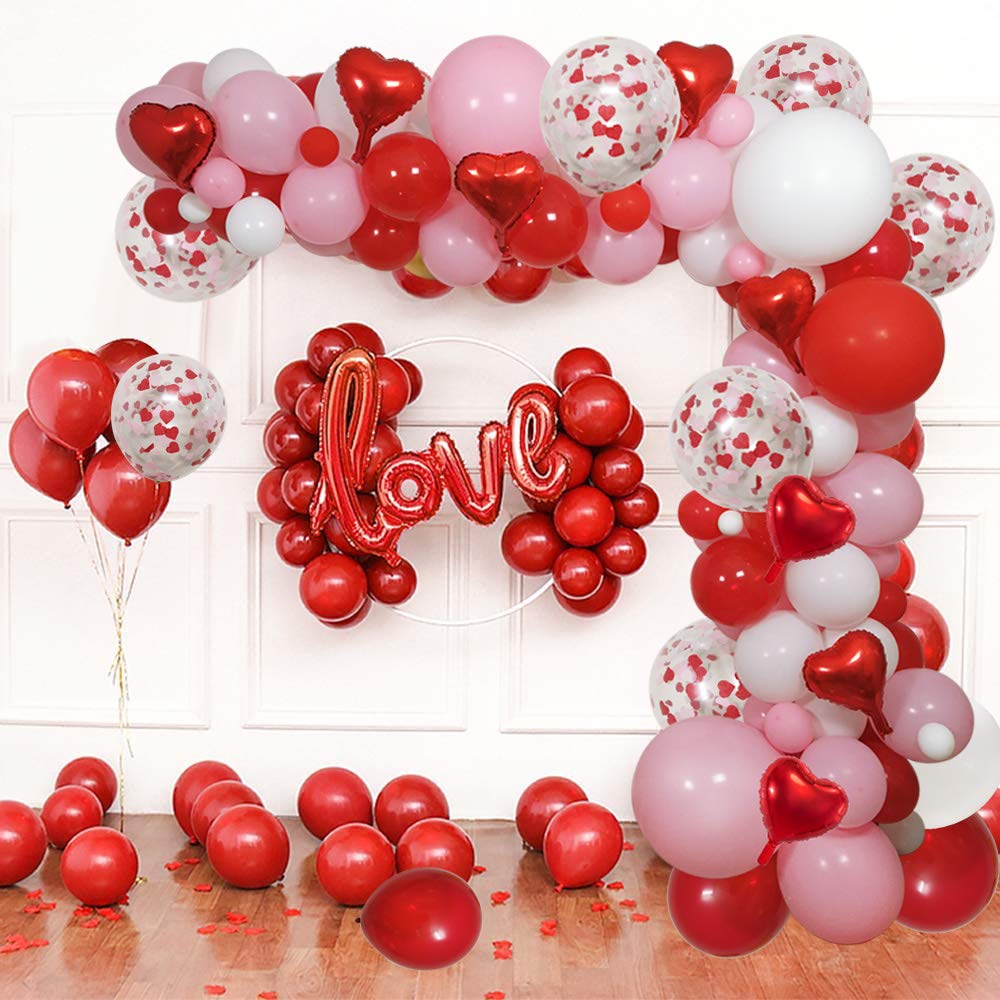 LLHFLY 18-inch balloons in red pink and white for bold focal points