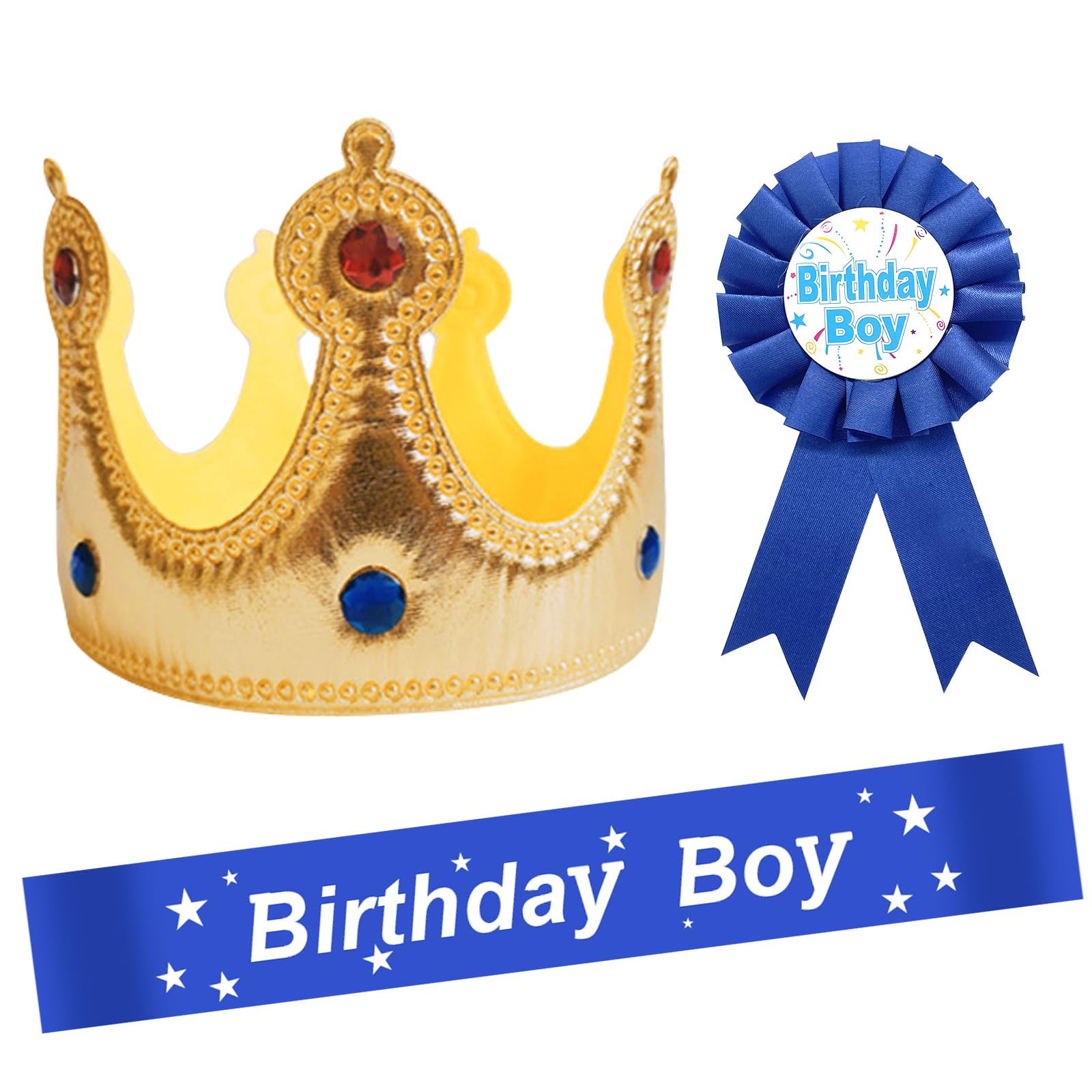 LLMSIX birthday crown with golden rhinestones for regal photos and moments
