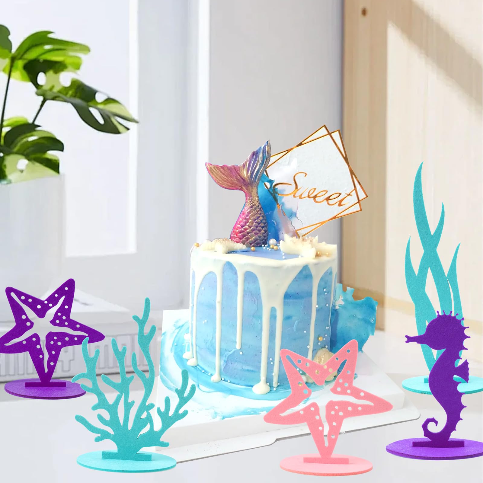 LLMSIX mermaid centerpiece base enables quick, stable decoration