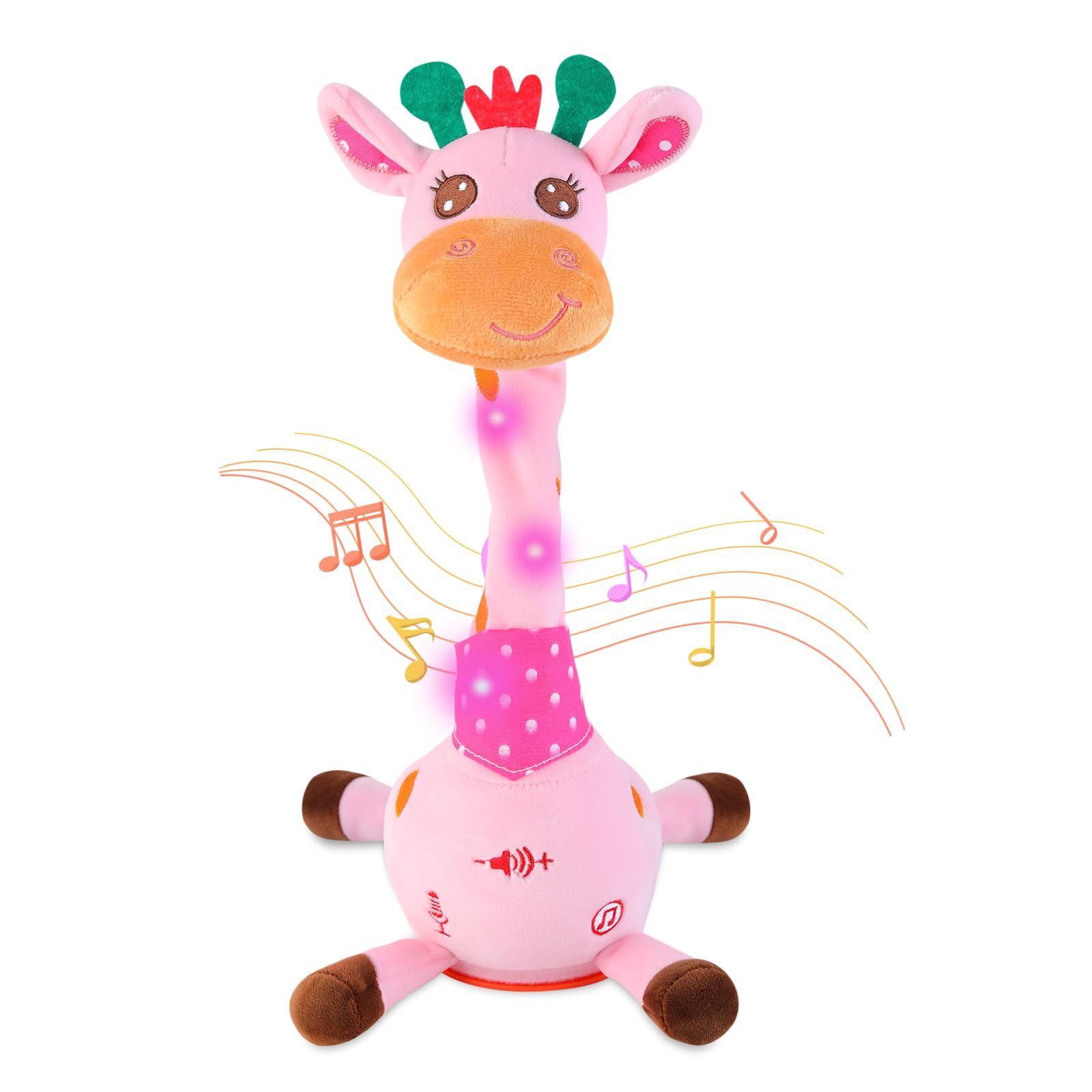 LLUKEME Dancing Giraffe Toy with glow neck for engaging playtime.
