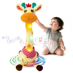 LLUKEME Dancing Giraffe toy with glowing neck for interactive bedtime play.