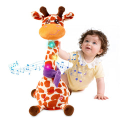 LLUKEME Dancing Giraffe Toy with glowing neck for interactive play.