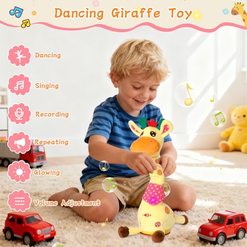 LLUKEME Dancing Giraffe recording button captures a personal message