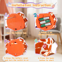 LLUKEME Dancing Giraffe Toy plush surface for soft cuddles on trips.