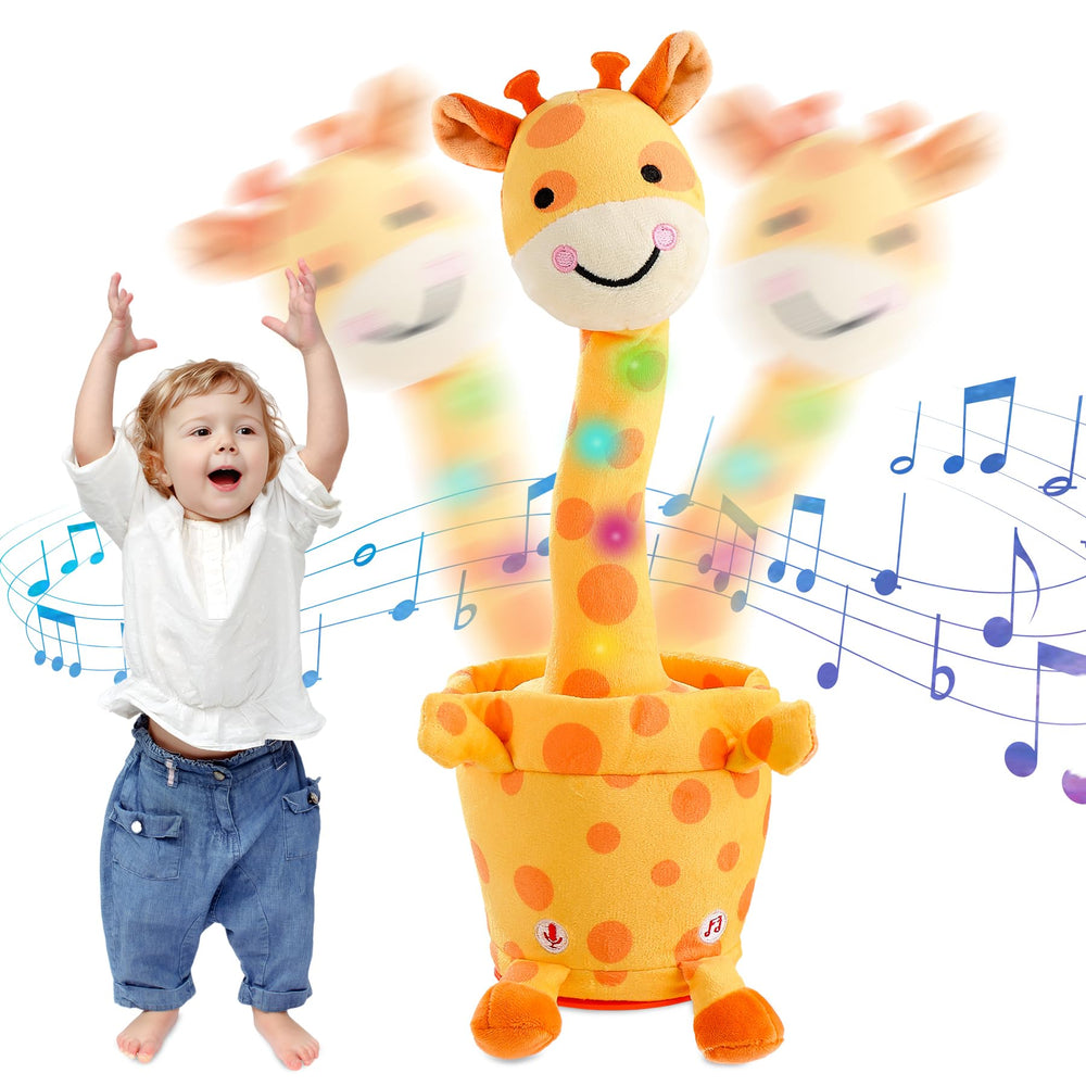 LLUKEME dancing talking giraffe toy smiling face engages toddlers during playtime