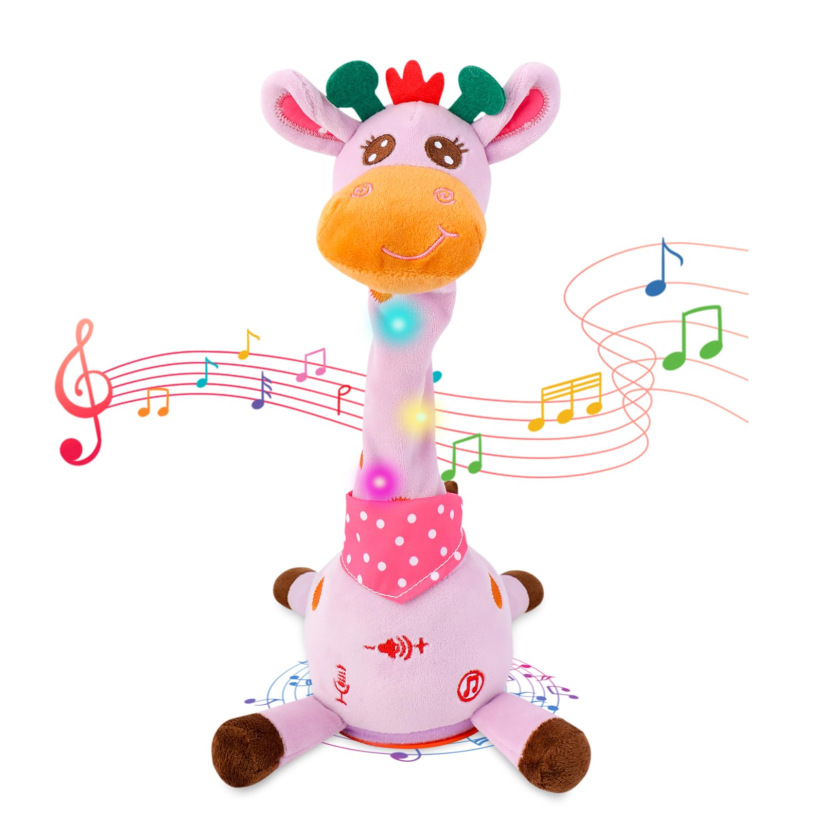 LLUKEME Dancing Talking Giraffe Toy in purple for active playtime