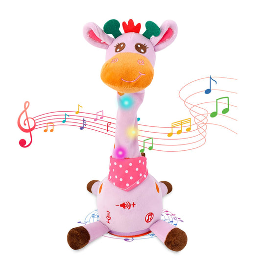 LLUKEME Dancing Talking Giraffe Toy in purple for active playtime