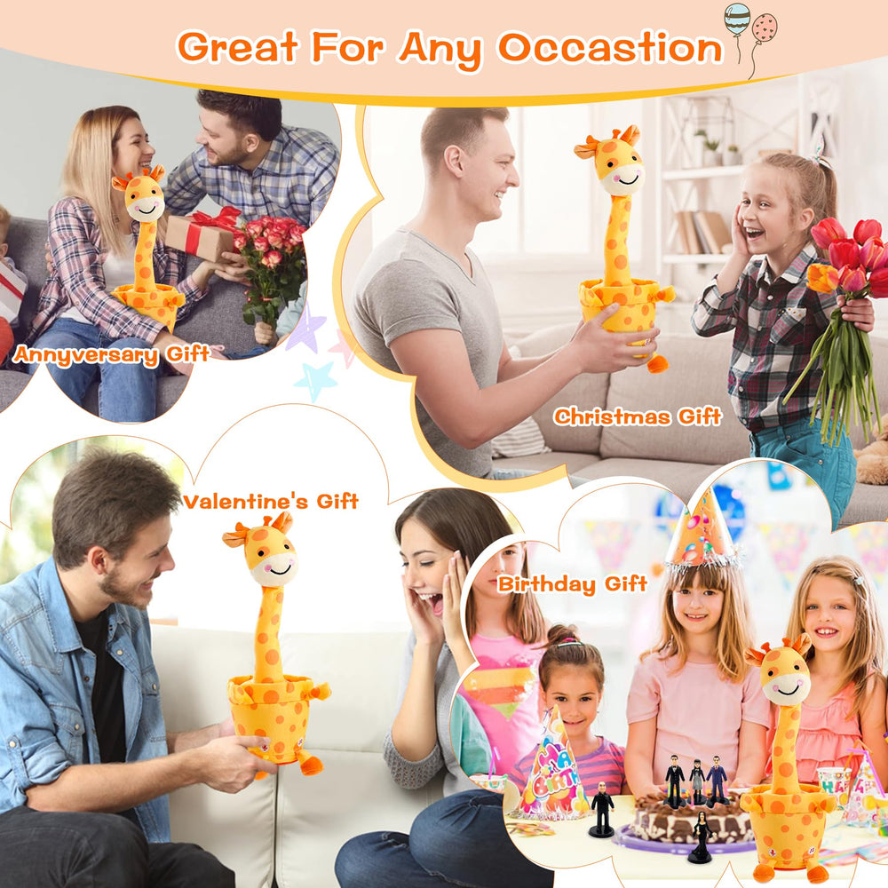 LLUKEME giraffe toy playback records messages for playful storytelling