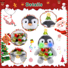 LLUKEME penguin knitted scarf detail adds charming holiday appeal