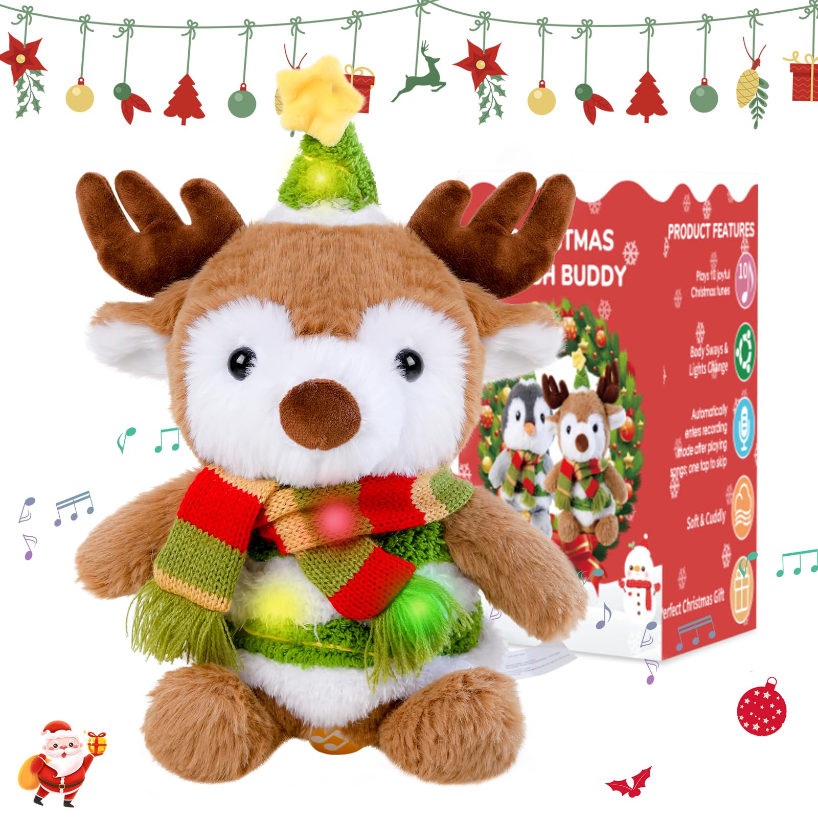 LLUKEME reindeer-dancing-plush sings to lift festive mood
