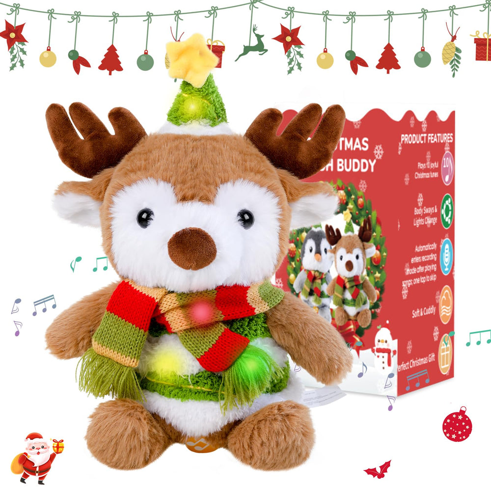 LLUKEME reindeer-dancing-plush sings to lift festive mood