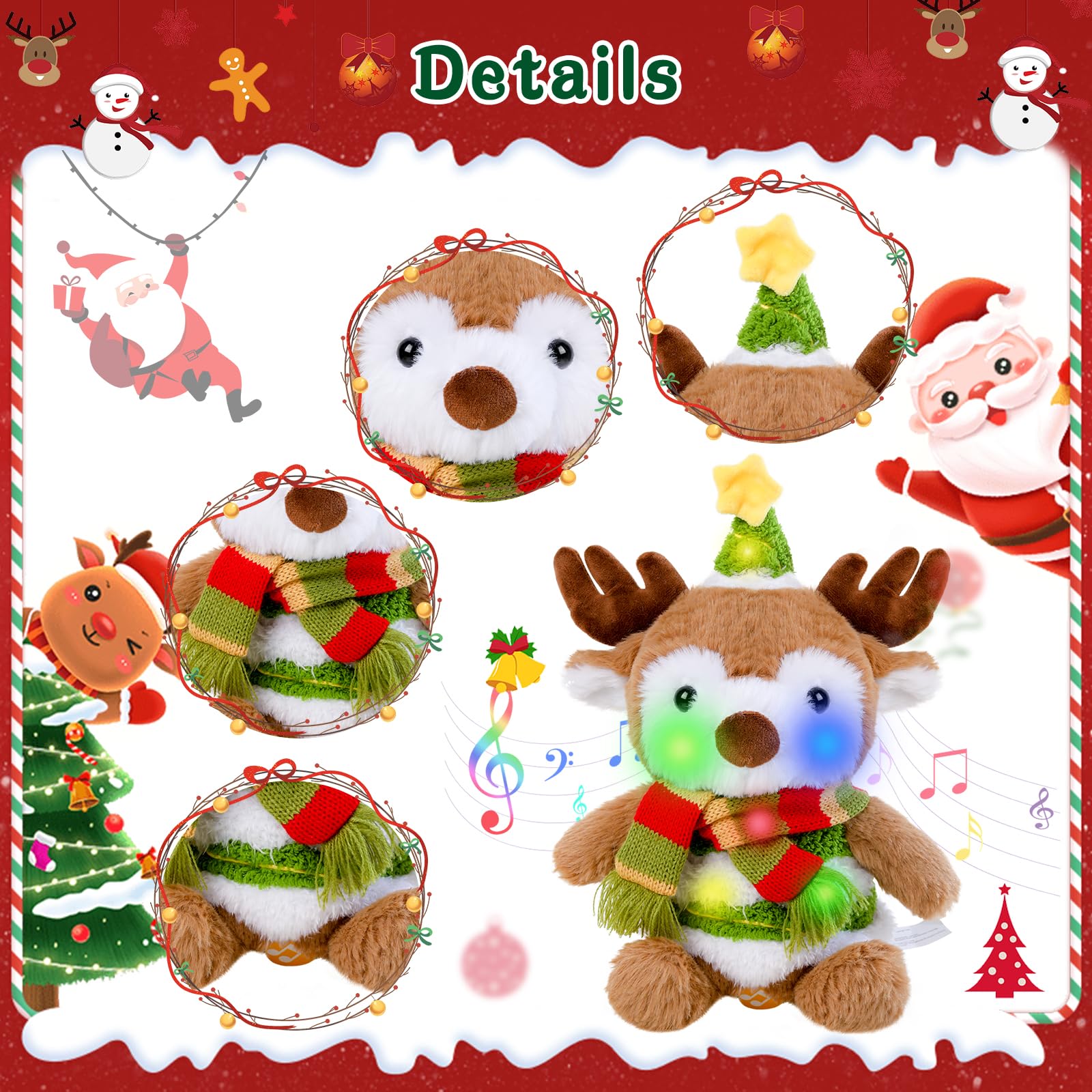 LLUKEME reindeer-soft-plush-fabric offers gentle snuggles
