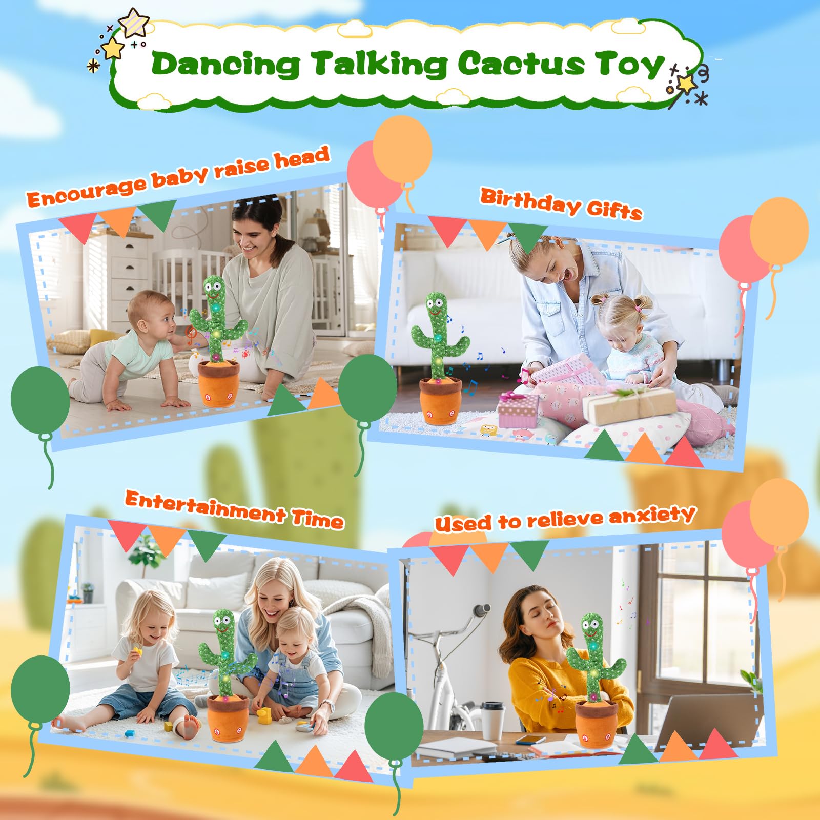 LLUKEME Talking Cactus Toy designed with baby-safe, non-toxic materials